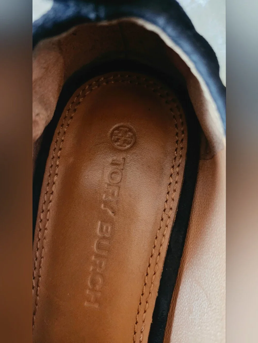 Tory Burch Black Suede Logo Loafers